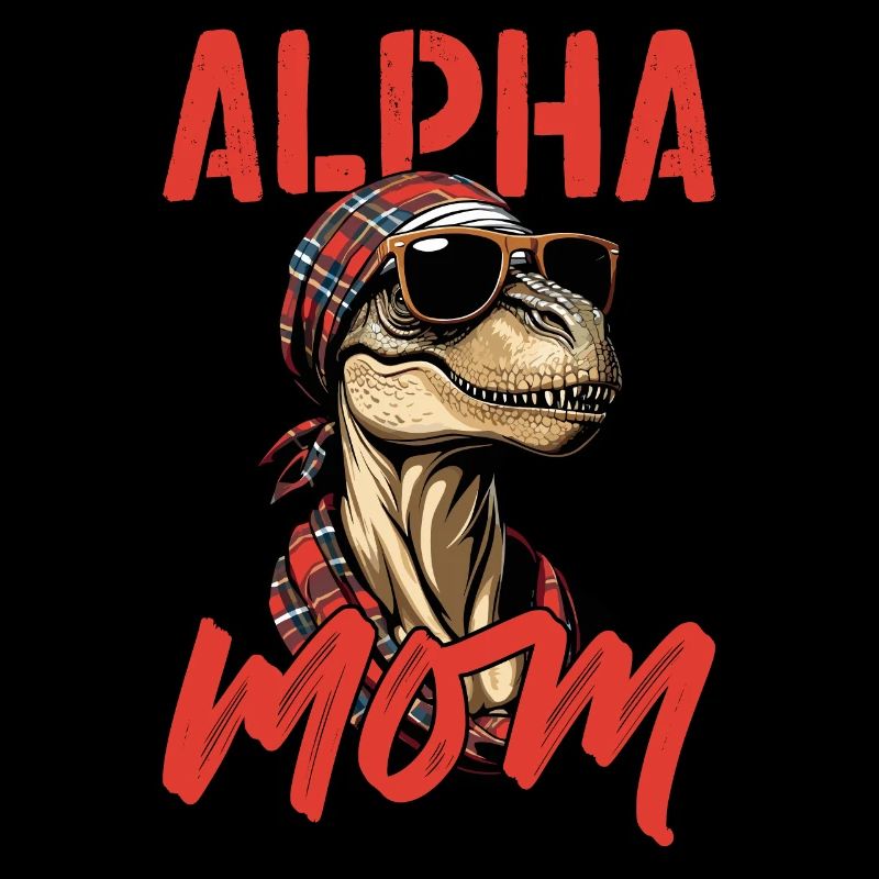 Alpha Mom Funny Iconic Dinosaur Mom