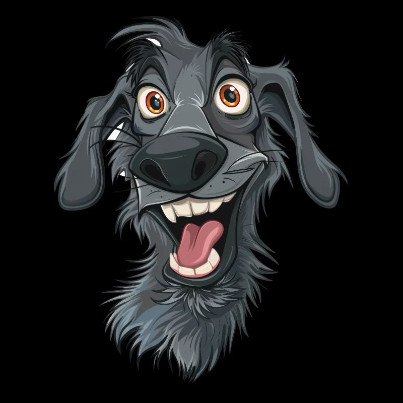Scottish Deerhound Cartoon Artwork