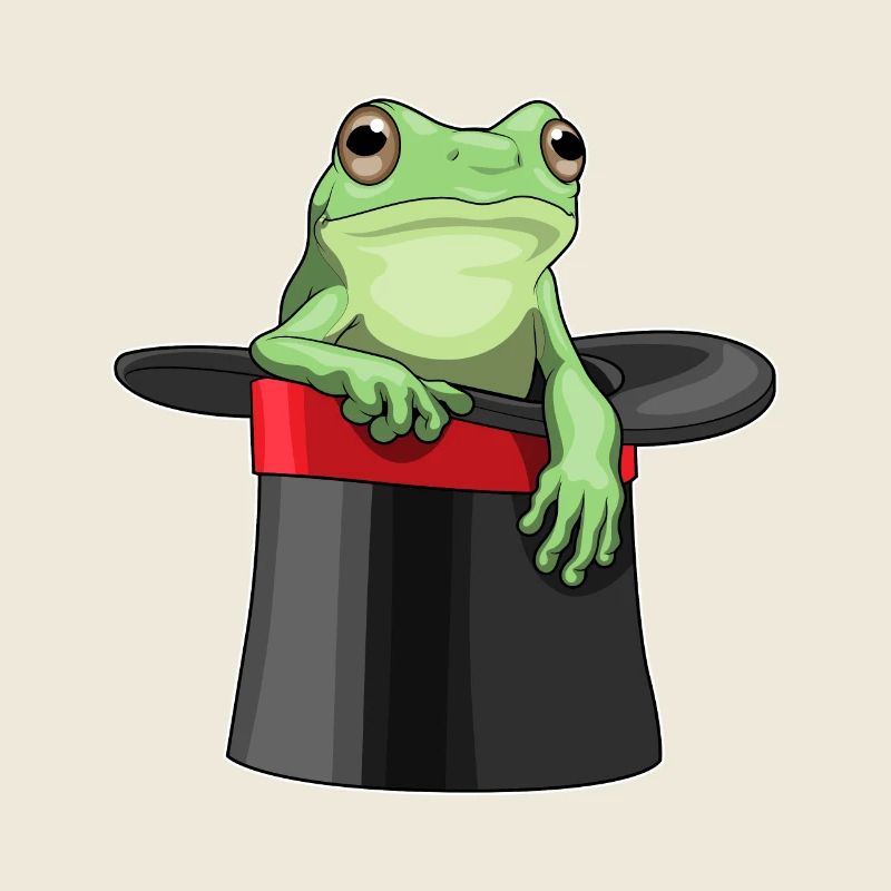 Frosch Zauberer Zylinder