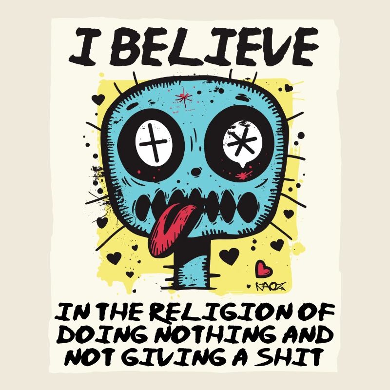 Religious believer doing nothing