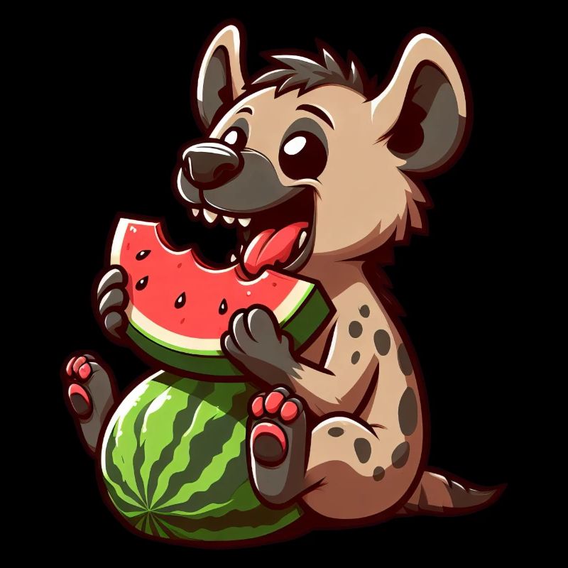 Hyäne mit Wassermelone Sommerfrucht