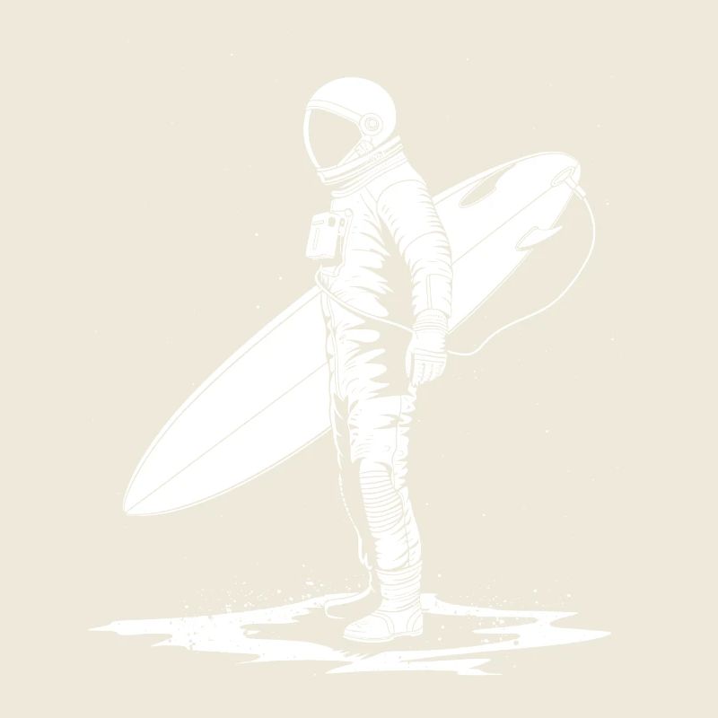 Cadeau de surfeur d’astronaute vintage
