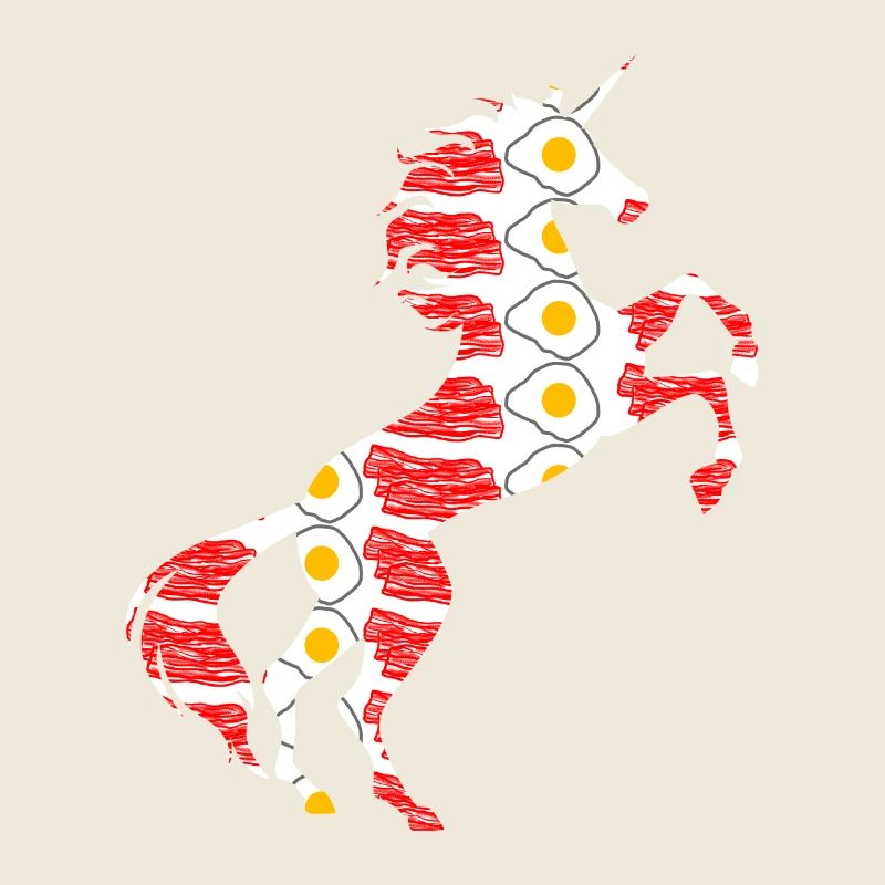 Bacon And Eggs Unicorn T-Shirt Breakfast Meals