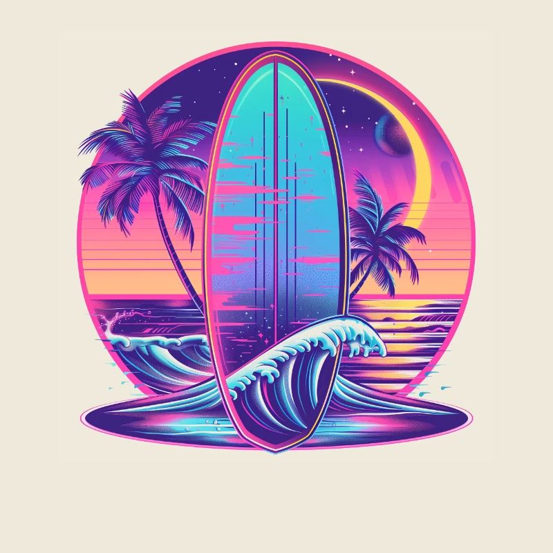 Surf Retro Wave Surfer Cadeau
