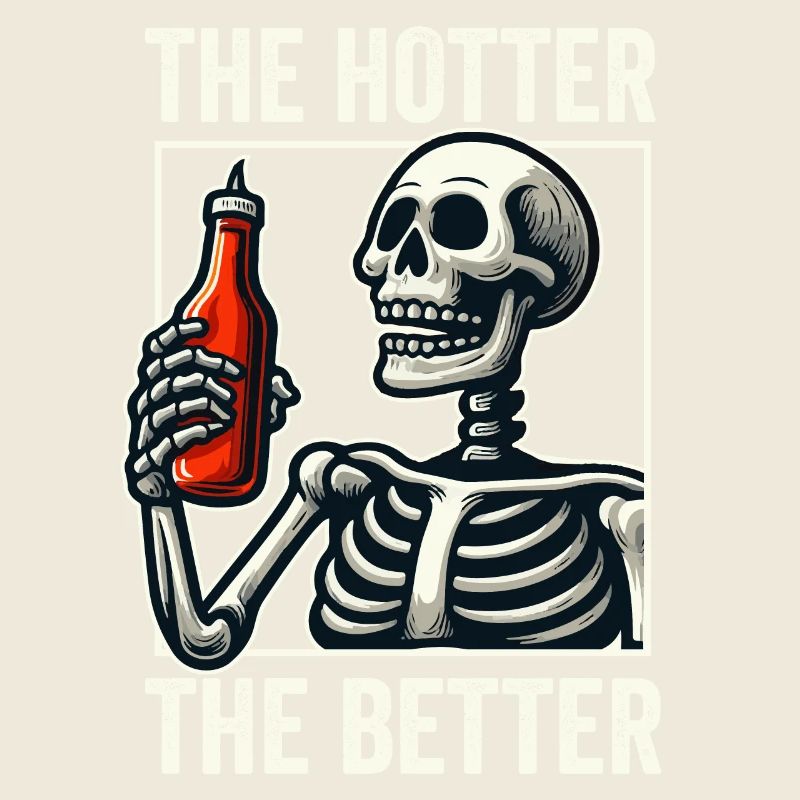 Plus chaud le meilleur squelette drôle avec Hot Sauc