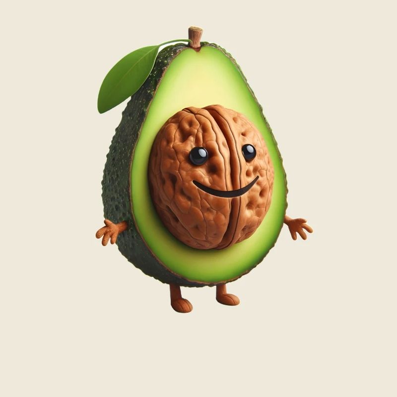 Cute avocado with walnut kernel!