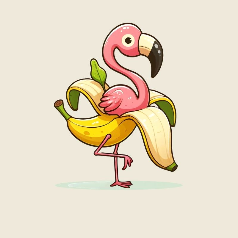 Flamant rose banane