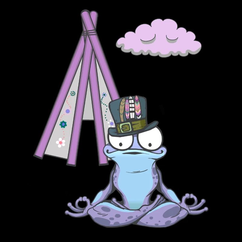 Frog Frogs Hippie Teepee Meditation Meditation