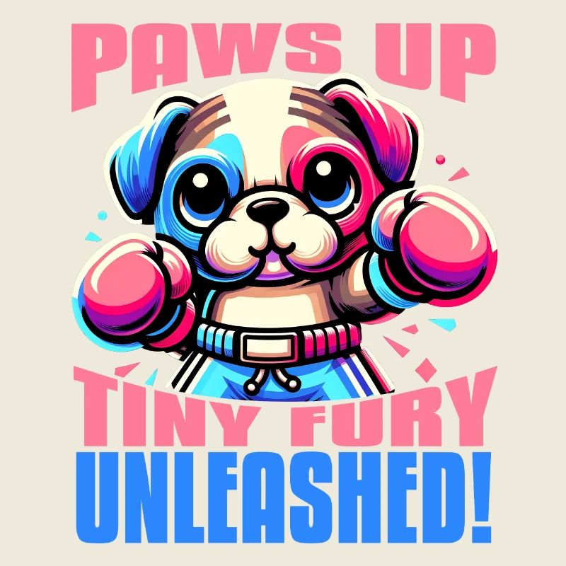 PAWS UP TINY FURY UNLEASHED MIGNON CHIEN KAWAII BOXE