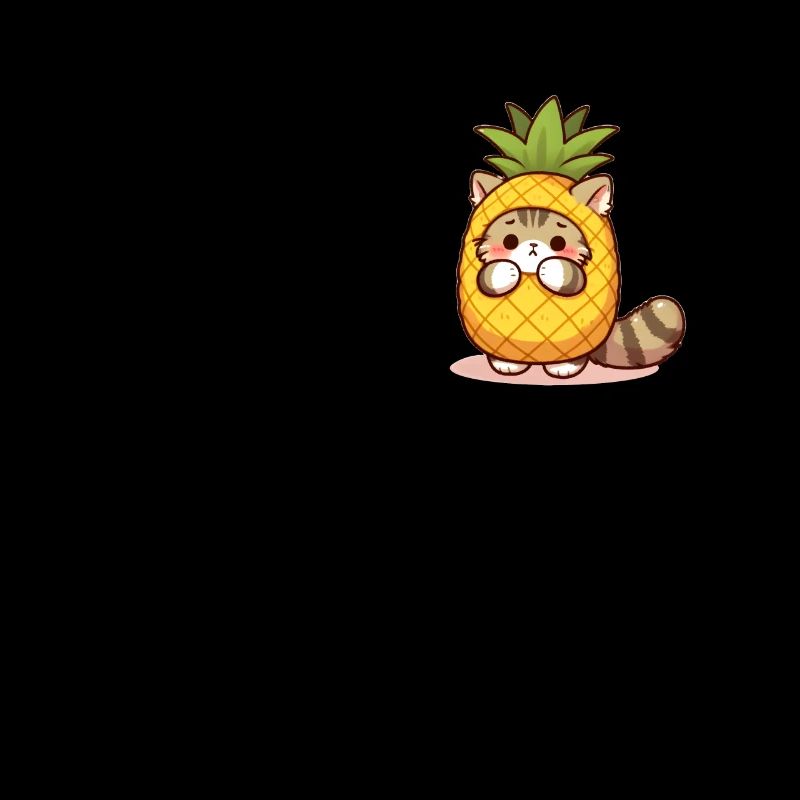 Chat mignon en costume d’ananas
