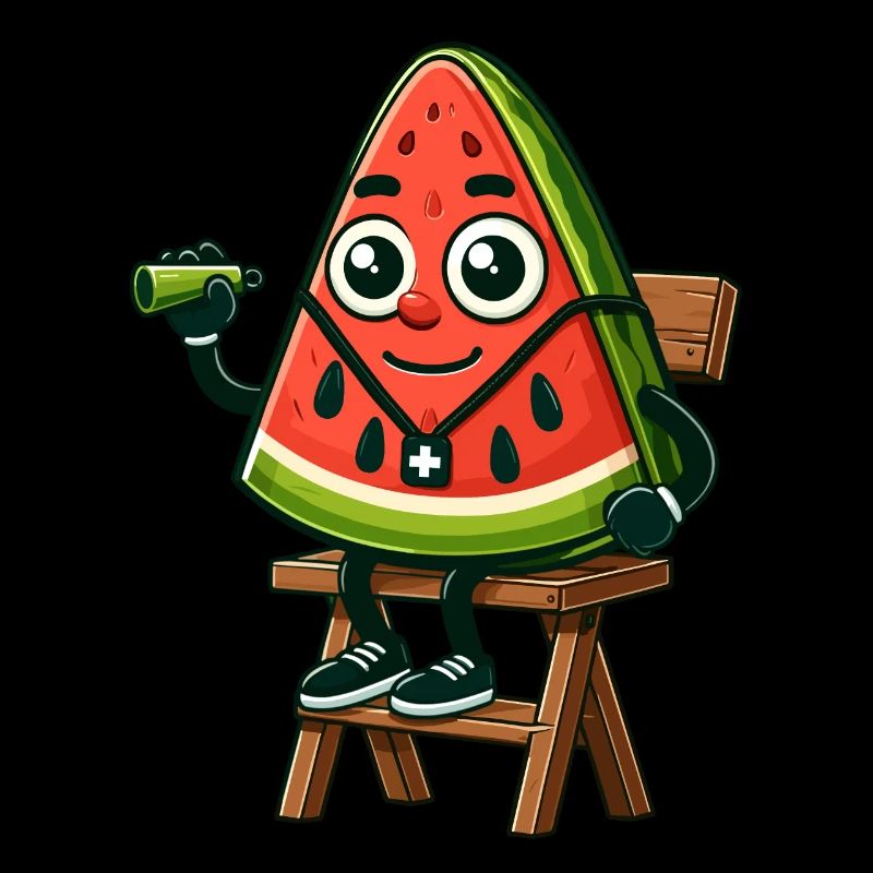 Personnage de pastèque sauveteur