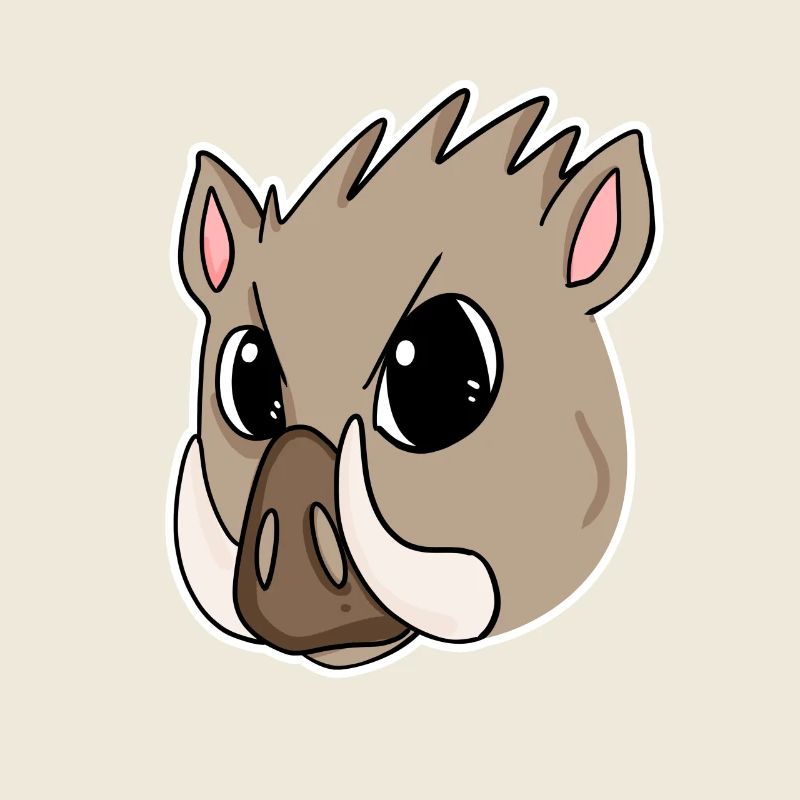 Wild Boar Pig Head Motif