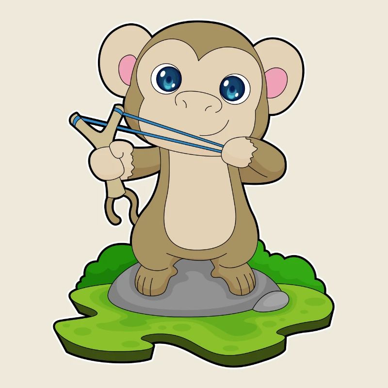Affe Steinschleuder