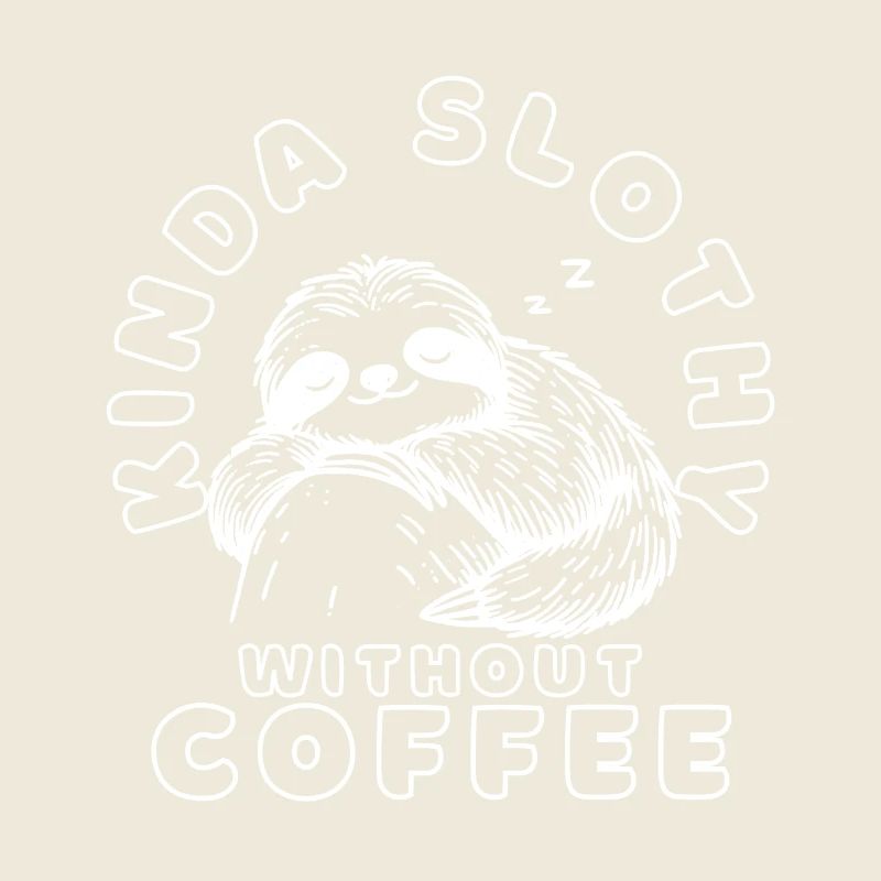 Funny Sleeping Sloth Coffee Quote