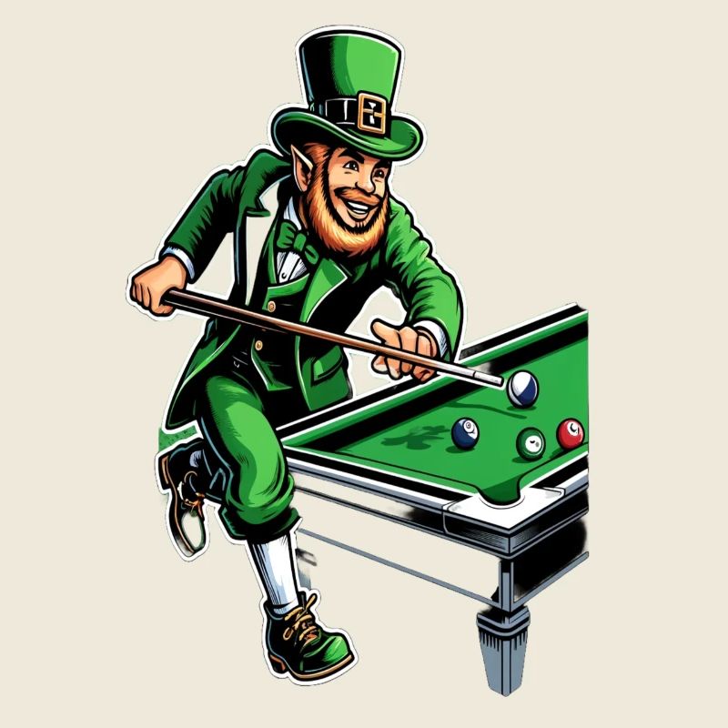 Billiards Playing Leprechaun (Irish Leprechaun)