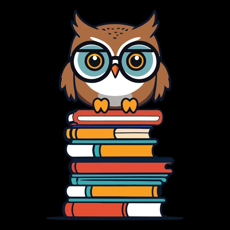liteCute Book Illustration for Owls Lover