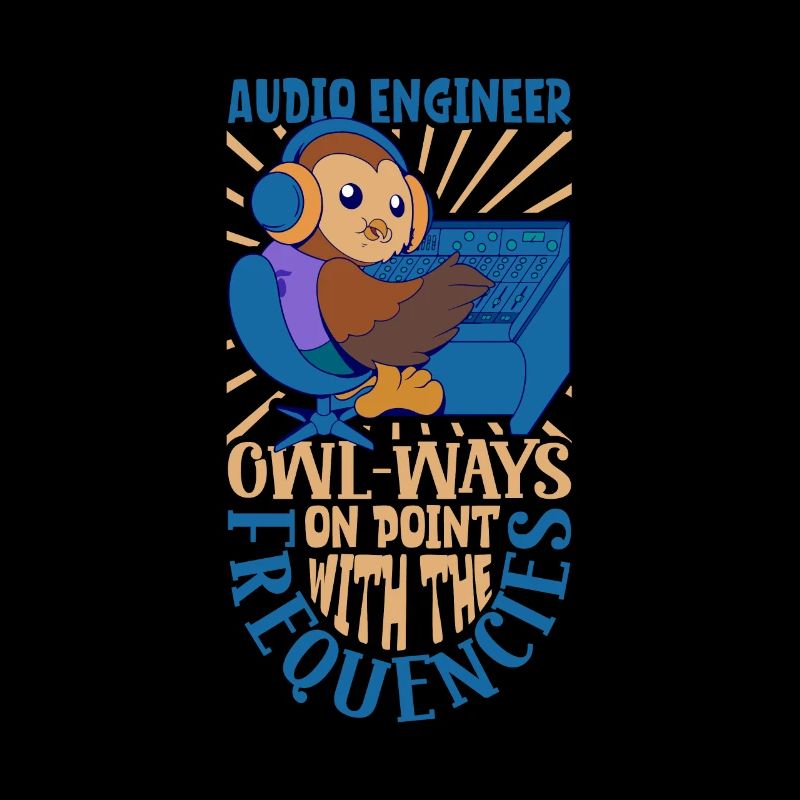 Owl at the mixing desk - sound engineer