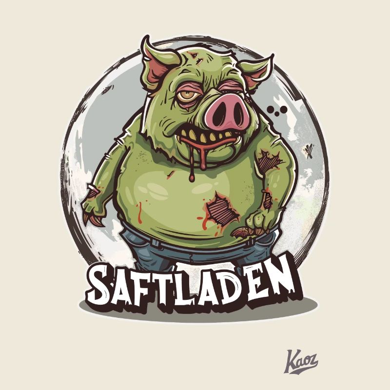 Le cochon zombie dans le magasin de jus