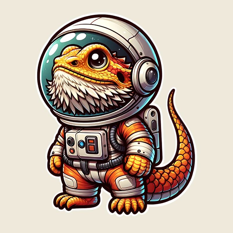 Astronaute dragon barbu