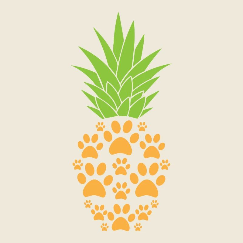 Patte de chien ananas drôle de fruit tropical animal jeu de mots
