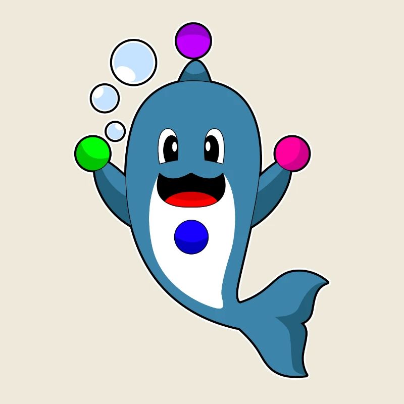 Dolphin juggler juggling