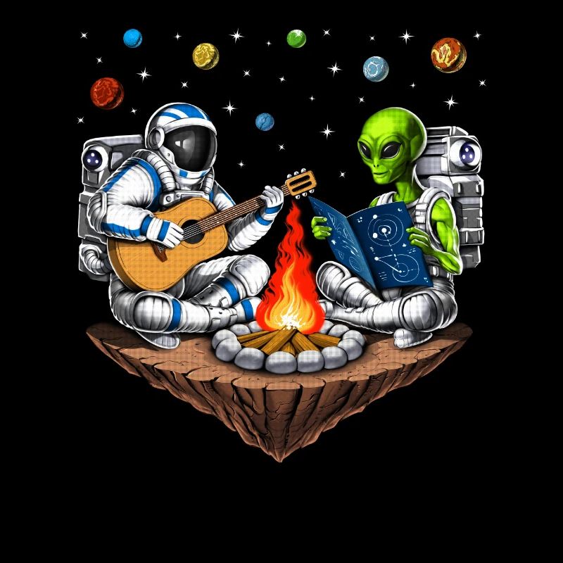 Weltraum Astronaut Alien Camping