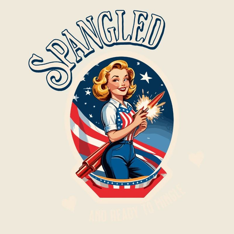 Ready To Mingle Retro Vintage Design American Flag