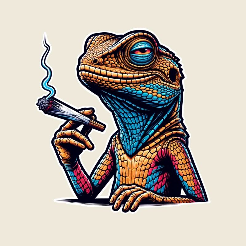 Highdechse Eidechse Kiffen Cannabis