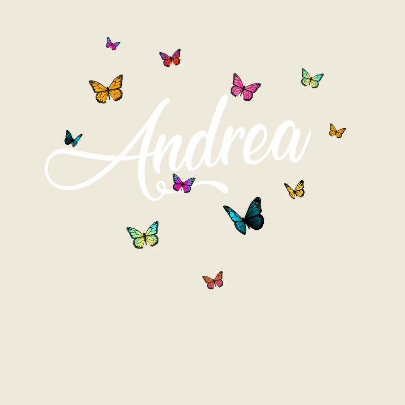 ANDREA - Mädchen Name mit bunten Schmetterlingen