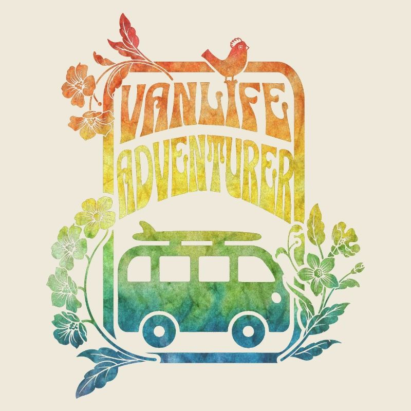 Vanlife - Regenbogenfarbene Blumen