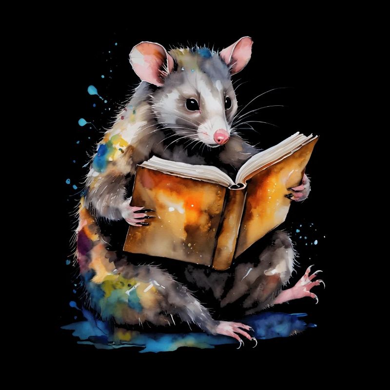 Possum Lecture Coloré Animal Design Imprimer
