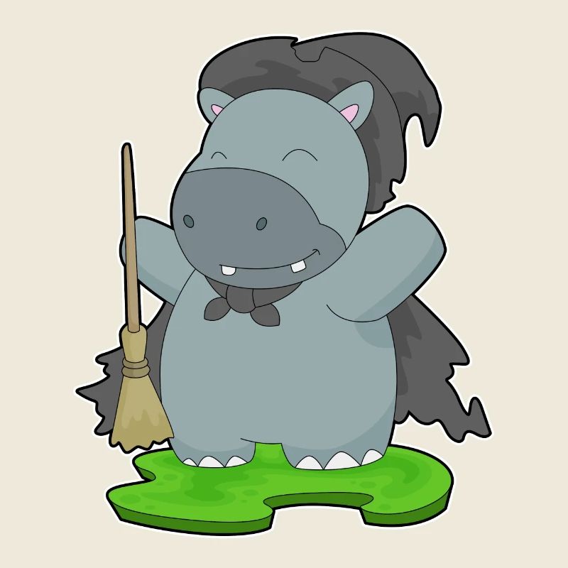 Nilpferd Halloween Hexe