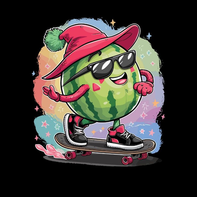 Cooler Wassermelonen-Skater