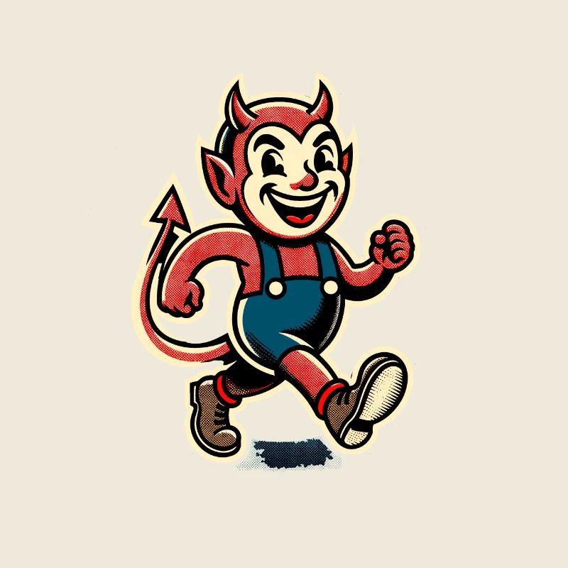 Style vintage rétro Halloween Carnaval diable