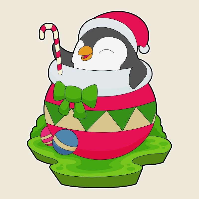 Pingouin Canne de Noël