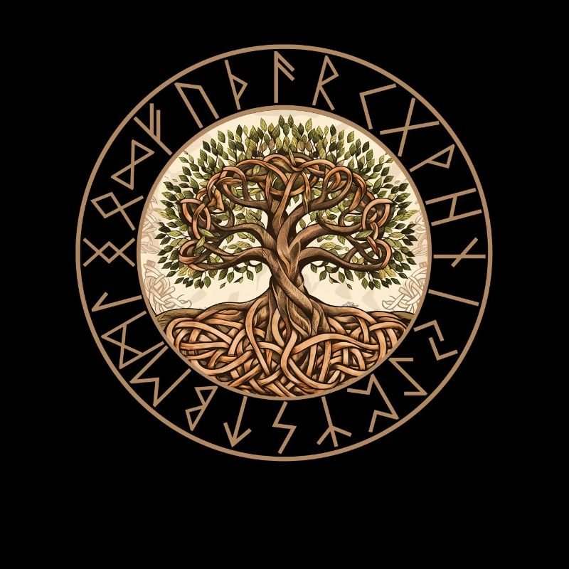 Wikinger Baum des Lebens Runen Rahmen Keltisch