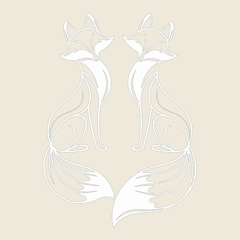 Two Foxes Fox Artistic Design