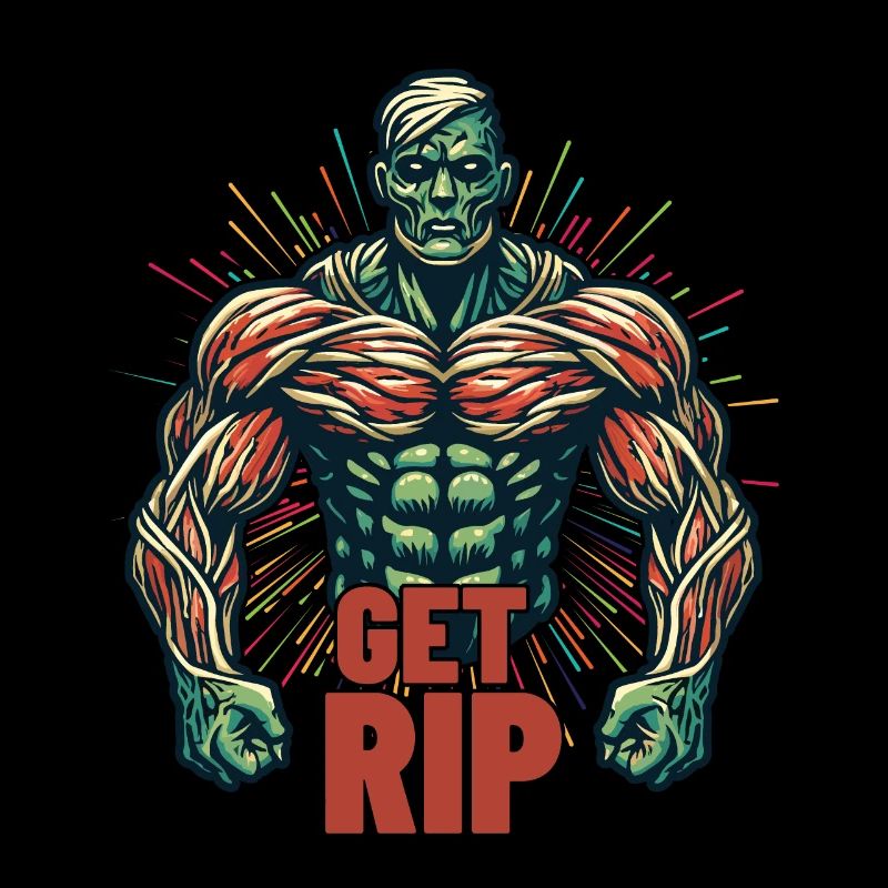 Get RIP Muscular Zombie Bodybuilder Saying