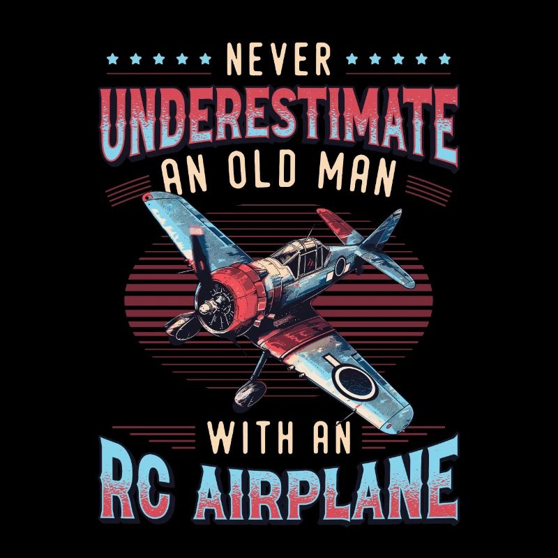 Old man with model airplane