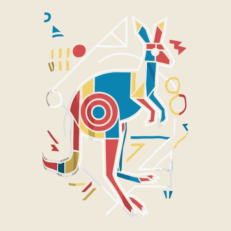 Abstraktes Känguru Kunst in Bunt