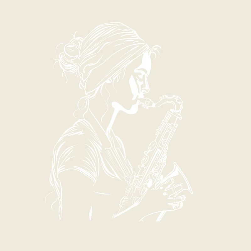 Dessin au trait du joueur de saxophone