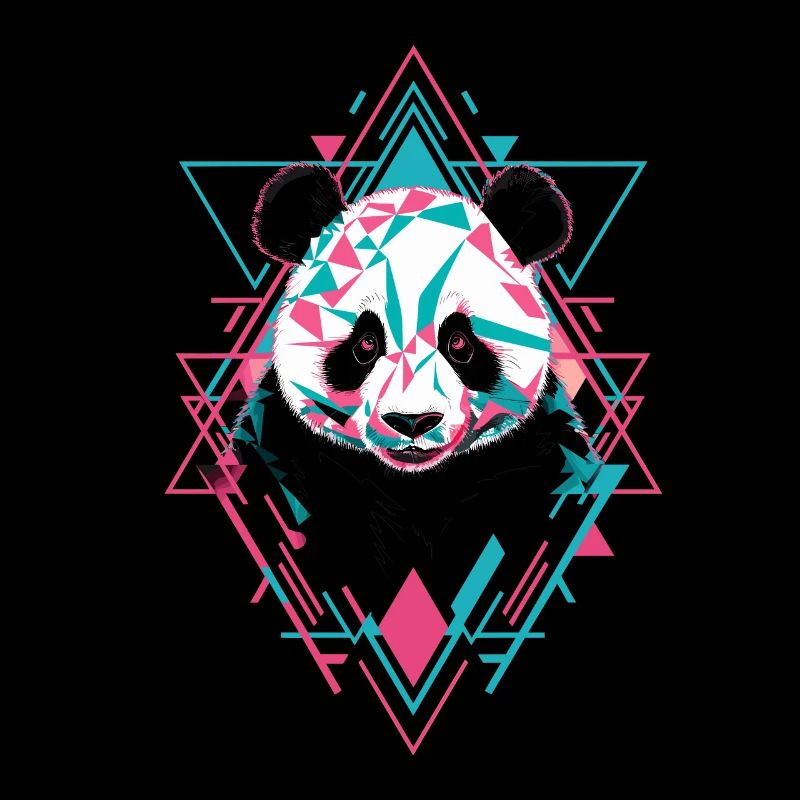 Geometrischer Panda Kunstwerk