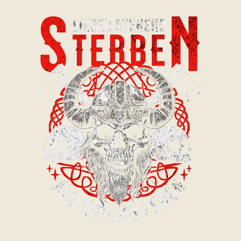 Viking Skull Design Warrior Saying