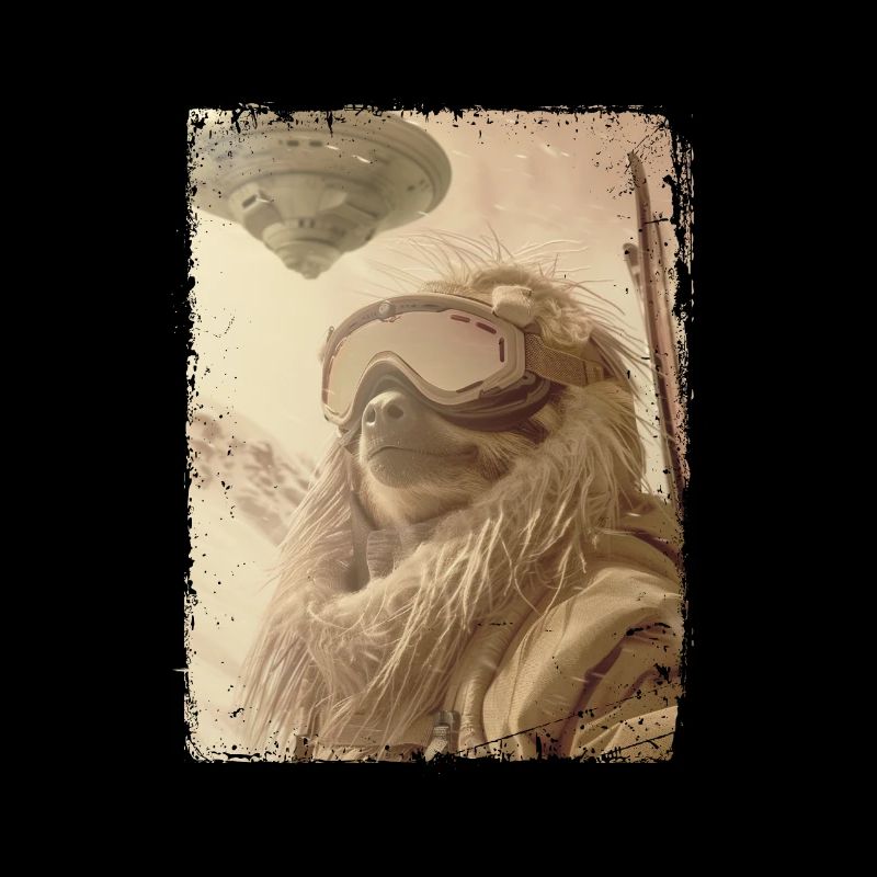 UFO Retro Vintage Uncanny Alien Ski Sloth