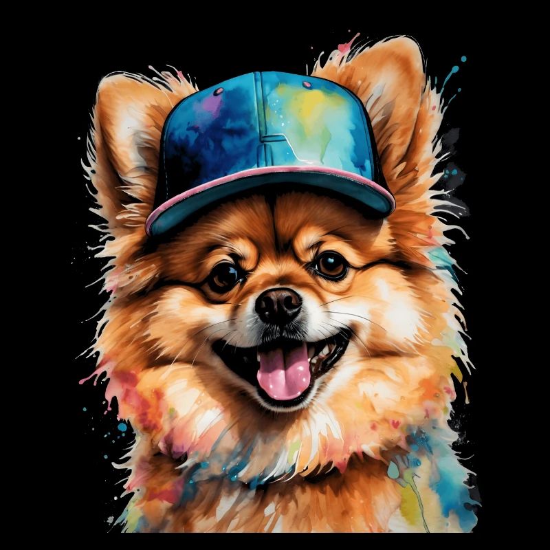 Pomeranian Zwergspitz Snapback Cap Hund Print