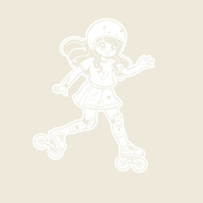 Rollschuh Mädchen Cartoon