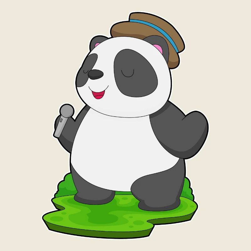 Panda Singer Microphone Music