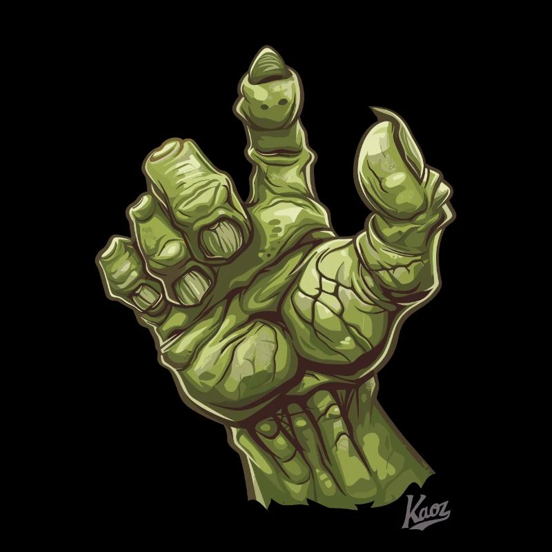 Massive grüne Ork- oder Oger-Monster-Hand