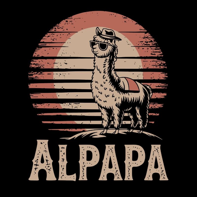 Papa Alpaga Dad dans un look rétro cool