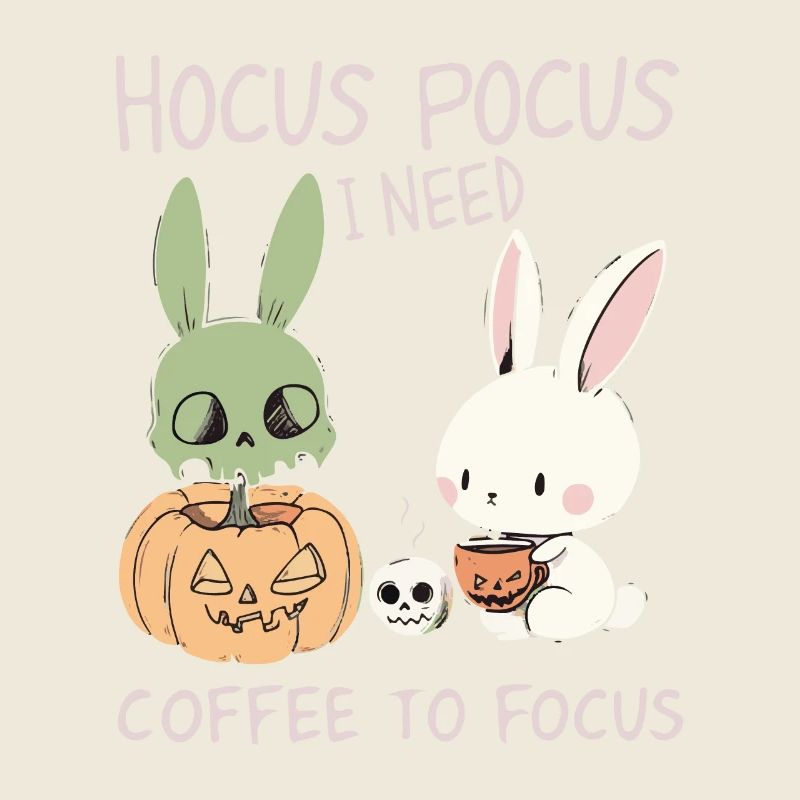 Hocus Pocus Cute Bunnies Halloween Coffee